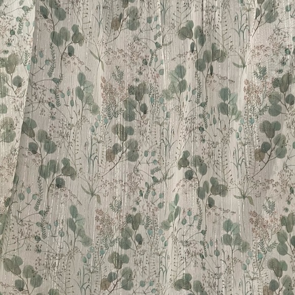 MAISON CINQCENT Semi-Sheer Printed Blouse Green S - Picture 6 of 7